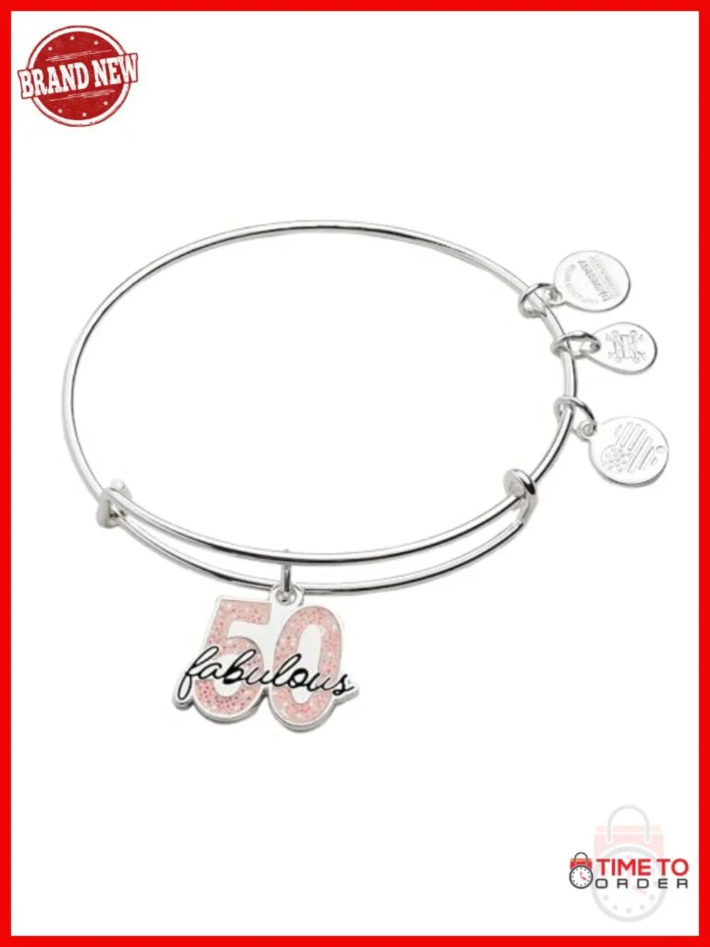 Adjustable Milestone Charm Bangle Bracelet - Nickel-Free Wire